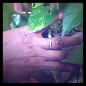 10K White Gold Stackable Anniversary Diamond Wedding Ring Band .54 CTW size 7.5